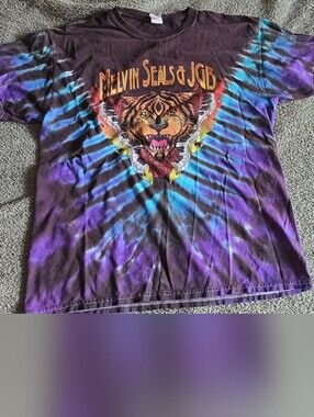 Melvin Seals & JGB 2017 Band Tee Purple & Blue Tie-Dye Tiger Graphic Tee